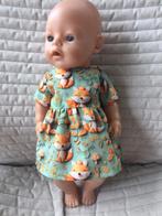 137. Babyborn: Nieuw groen jurkje met vosjes, Ophalen of Verzenden, Nieuw, Babypop