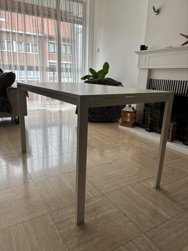 Moderne witte tafel – 125x75x74 cm, Huis en Inrichting, Tafels | Salontafels, Nieuw, Rechthoekig, Ophalen