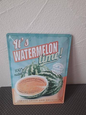 Metalen bord It's watermelon time! beschikbaar voor biedingen