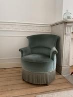 Vintage groene padfauteuil, Huis en Inrichting, Fauteuils, Ophalen