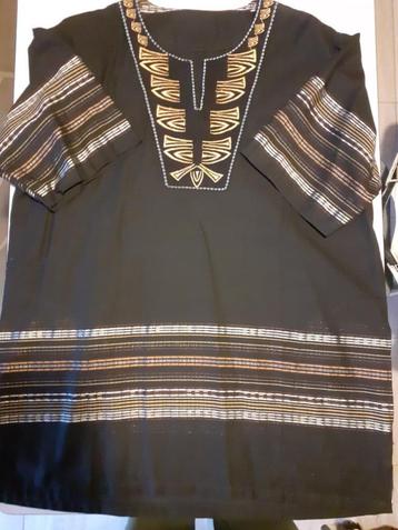 Zwarte Afrikaanse tuniek/blouse