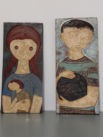 Vintage keramische wanddecoratie/wandtegels/wandplaquettes beschikbaar voor biedingen