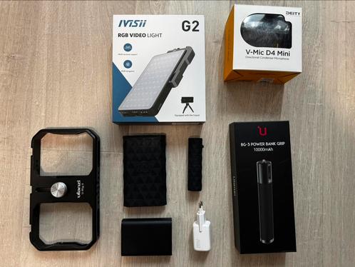 Ulanzi U-rig 2 vlogging met licht, microfoon en powerbanks, Telecommunicatie, Telefoonhouders, Zo goed als nieuw, Ophalen