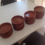 19 soucoupes ignifuges (poêles à poisson) en poterie brune, Enlèvement ou Envoi, Poterie