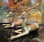Twee vintage messing herten te koop., Antiek en Kunst, Ophalen of Verzenden