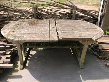 Teak tuintafel, Tuin en Terras, Tuintafels, Ophalen, Gebruikt, Ovaal, Teakhout