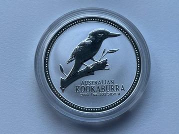 Zilveren munt 1oz Kookaburra 2003 - zeldzaam in capsule, Enlèvement ou Envoi, Monnaie en vrac, Argent