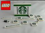 Lego blokken met Starbucks logo's - echte stickers, Briques en vrac, Lego, Utilisé, Enlèvement ou Envoi