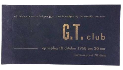 Uitnodiging receptie G.T. Club - Diest, Verzamelen, Overige Verzamelen, Gebruikt, Ophalen of Verzenden