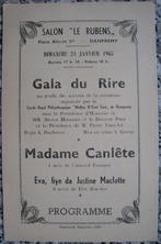 Programme "Le Rubens" Dampremy 1965. Théâtre "Madame Canlête, Ophalen of Verzenden, Zo goed als nieuw