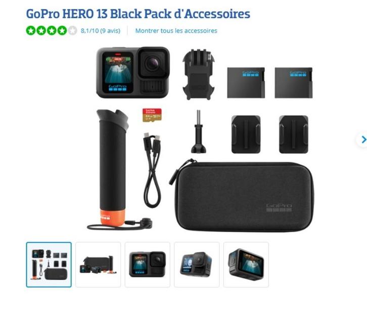 GoPro HERO 13 Black+GoPro Dual Battery Charger+Batteries 2x, TV, Hi-fi & Vidéo, Caméras action, Comme neuf, GoPro, Enlèvement