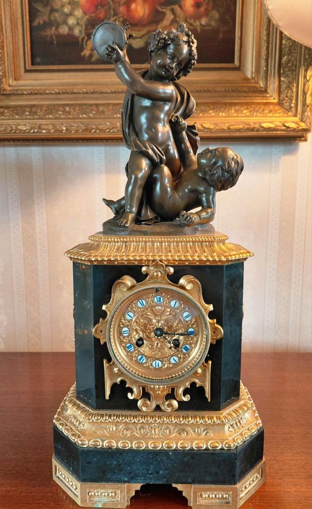 Antieke Franse pendule met putti, Antiek en Kunst, Antiek | Klokken, Ophalen