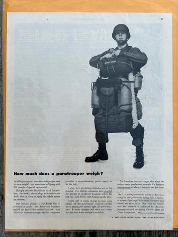How much does a paratrooper weigh? US WW2 ad beschikbaar voor biedingen