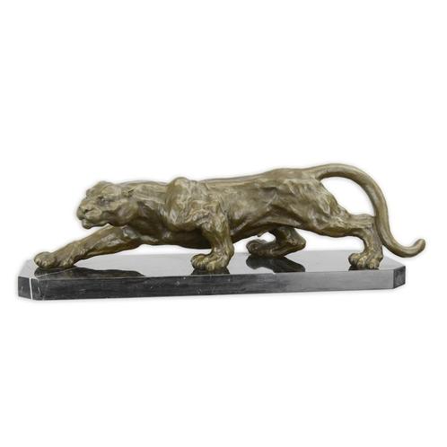Grote Massieve Bronzen Beeld van een Panter GRATIS LEVERING, Antiek en Kunst, Antiek | Brons en Koper, Brons, Verzenden