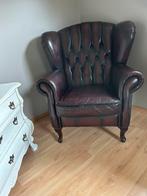 Chesterfield fauteuil leder oxblood kleur in goede staat, Huis en Inrichting, Fauteuils, Ophalen