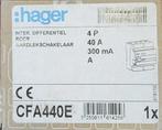 HAGER 4P 40A 300mA differentieel, Doe-het-zelf en Bouw, Ophalen, Nieuw, Schakelaar