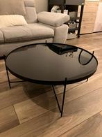Zwarte ronde salontafel met glazen blad – Zuiver (Ø80 cm), Ophalen, Zo goed als nieuw, Glas