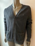Polo Ralph Lauren cardigan laine L gris chiné chevron, Enlèvement ou Envoi, Comme neuf, Noir