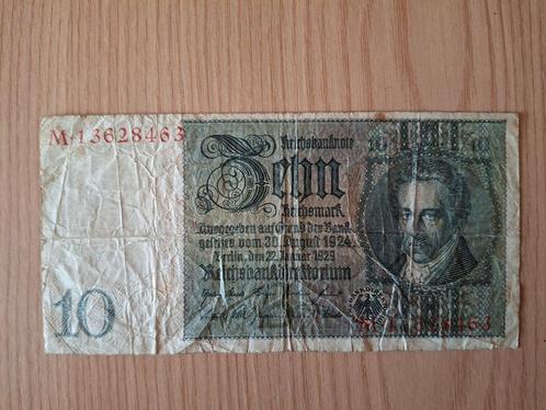 Oude bankbiljetten Duitsland 10 Mark, Postzegels en Munten, Munten en Bankbiljetten | Verzamelingen, Bankbiljetten, Ophalen of Verzenden