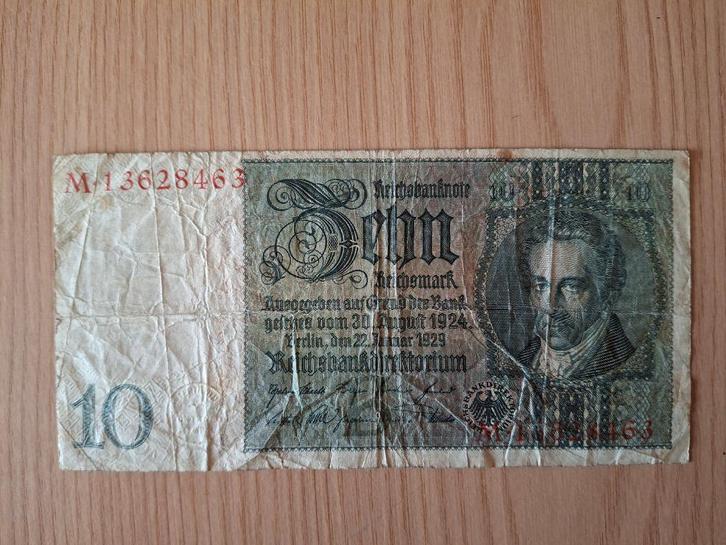 Oude bankbiljetten Duitsland 10 Mark, Postzegels en Munten, Munten en Bankbiljetten | Verzamelingen, Bankbiljetten, Ophalen of Verzenden