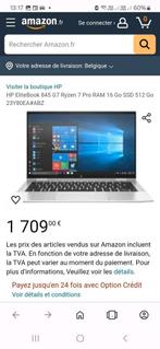 Laptop professionnel HP elitebook 845 G7, Comme neuf, SSD, Azerty, Enlèvement ou Envoi