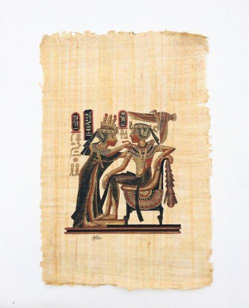 Grote Papyrus : ' Koninklijk Paar ' (65 x 45 cm), Huis en Inrichting, Woonaccessoires | Schilderijen, Tekeningen en Foto's, Nieuw
