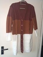 Gilet long chaud marron blanc XXL, Envoi, Comme neuf, Taille 46/48 (XL) ou plus grande, Brun