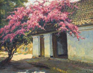 Carel Lodewijk Dake (1886-1946): Huis met bloeiende boom beschikbaar voor biedingen