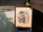 GESIGNEERD LÉON DEVOS HET KLEINE MEISJE IN HOUTSKOOL, Ophalen of Verzenden