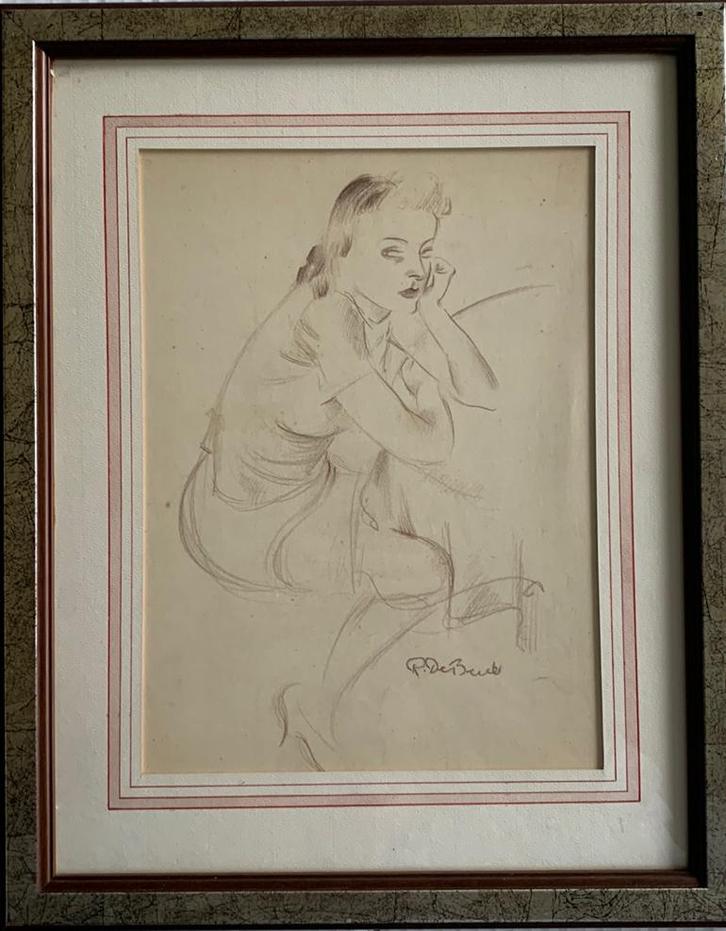 Raphaël De Buck - tekening, Antiek en Kunst, Kunst | Tekeningen en Fotografie, Ophalen of Verzenden