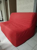 Slaapbank rood 1m40, Huis en Inrichting, 190 cm of minder, Gebruikt, 140 cm, Ophalen