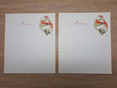 2 stuks oude Menu kaarten Martini Jockey, Verzamelen, Merken en Reclamevoorwerpen, Gebruikt, Reclamebord, Ophalen of Verzenden
