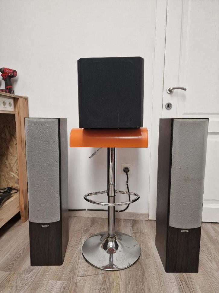 2 Front TANNOY + subwoofer luidsprekers / speakers, Audio, Tv en Foto, Luidsprekerboxen, Gebruikt, Overige typen, 60 tot 120 watt