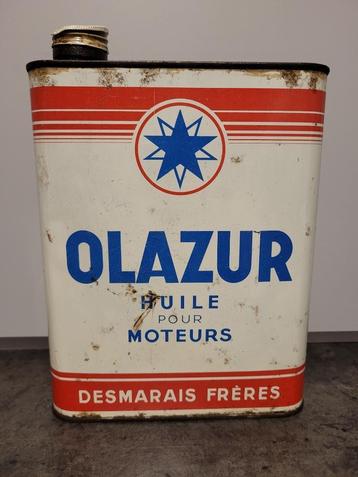 ancien bidon d'huile 2 litres publicitaire olazur, Enlèvement ou Envoi, Utilisé, Autres types