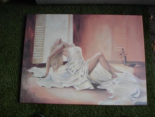 Vrouwelijke Schone op bed Sandra Parker, Antiek en Kunst, Kunst | Schilderijen | Klassiek, Ophalen