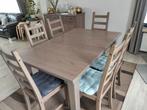 Tafel met 6 stoelen dressoir vitrine kast Salon tafel en tv, Huis en Inrichting, Ophalen of Verzenden, Zo goed als nieuw