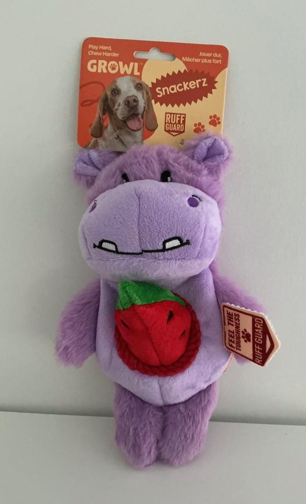Growl Snackers: Hilda de Hippo, Dieren en Toebehoren, Hondenspeelgoed, Nieuw, Knuffels, Ophalen of Verzenden
