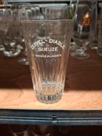 Oud bierglas gueuze duivel diable vanderlinden, Verzamelen, Biermerken, Ophalen of Verzenden