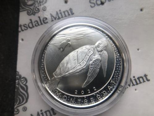 2022 Montserrat - Sea Turtle zeeschildpad - 1 oz silver, Timbres & Monnaies, Métaux nobles & Lingots, Argent, Enlèvement ou Envoi