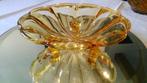 Art Deco glazen schaal glas amber persglas vintage Ø23cm, Enlèvement ou Envoi