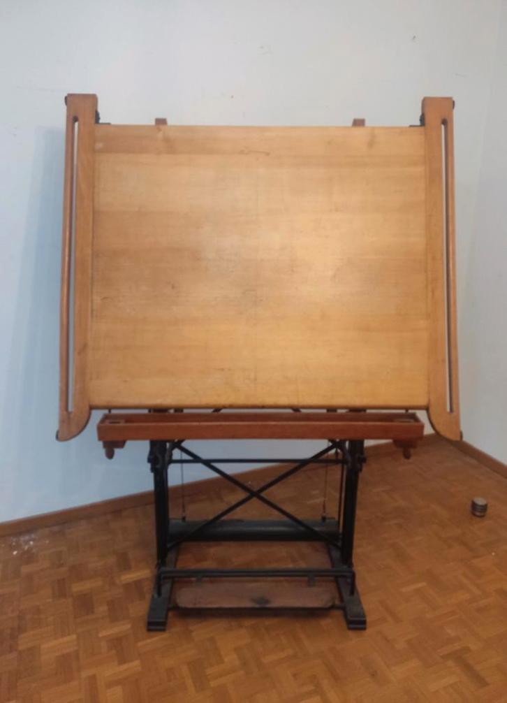Vintage tekentafel Raoul Simon met gietijzeren onderstel, Bricolage & Construction, Tables à dessin, Enlèvement