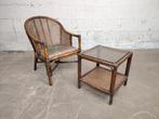 Vintage rotan zeteltje met tafeltje, Antiek en Kunst, Ophalen of Verzenden