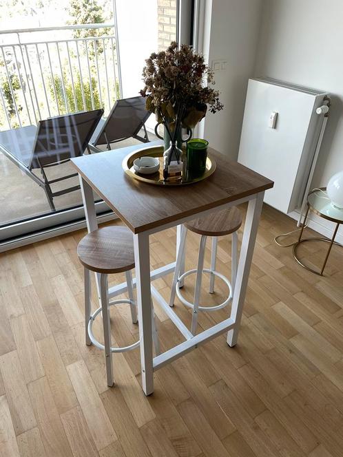 Table haute avec 2 tabourets, Huis en Inrichting, Tafels | Statafels, Gebruikt, Ophalen
