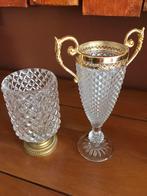 2 vases en cristal, Antiquités & Art, Antiquités | Verre & Cristal, Enlèvement ou Envoi
