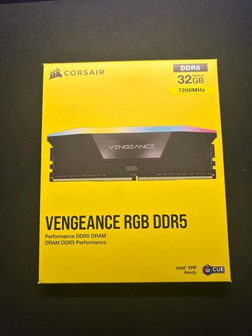 Corsair vengeance RGB 32GB DDR5 ram 7200mhz 34cl, Informatique & Logiciels, Mémoire RAM, Enlèvement ou Envoi, Comme neuf, DDR5