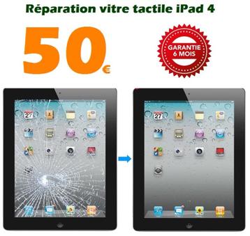 Réparation vitre tactile iPad 4 pas cher à Bruxelles à 50€