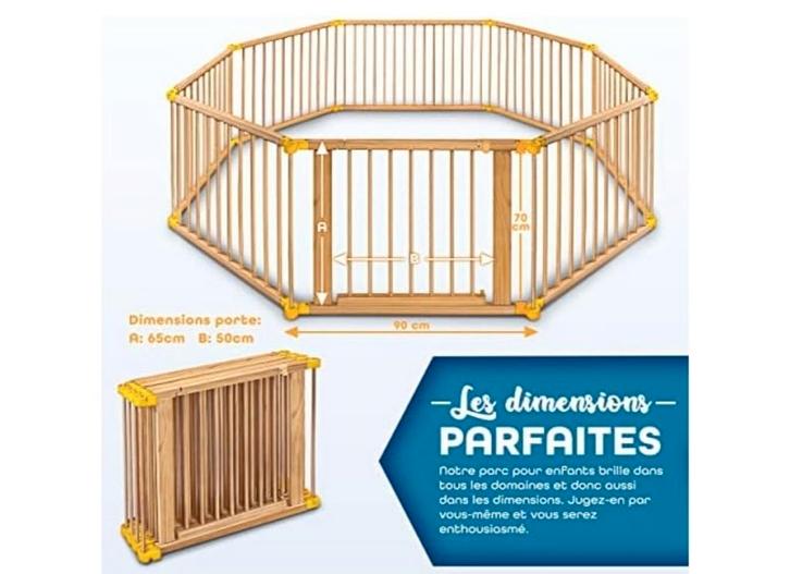 KIDUKU Veiligheidshek, XXL, 7,2 meter, opvouwbaar, deurtje, Kinderen en Baby's, Babyparken, Zo goed als nieuw, Ophalen
