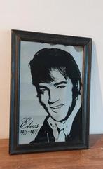 Vintage Elvis spiegel in houten kader., Huis en Inrichting, Ophalen of Verzenden, Gebruikt, Minder dan 50 cm, Minder dan 50 cm