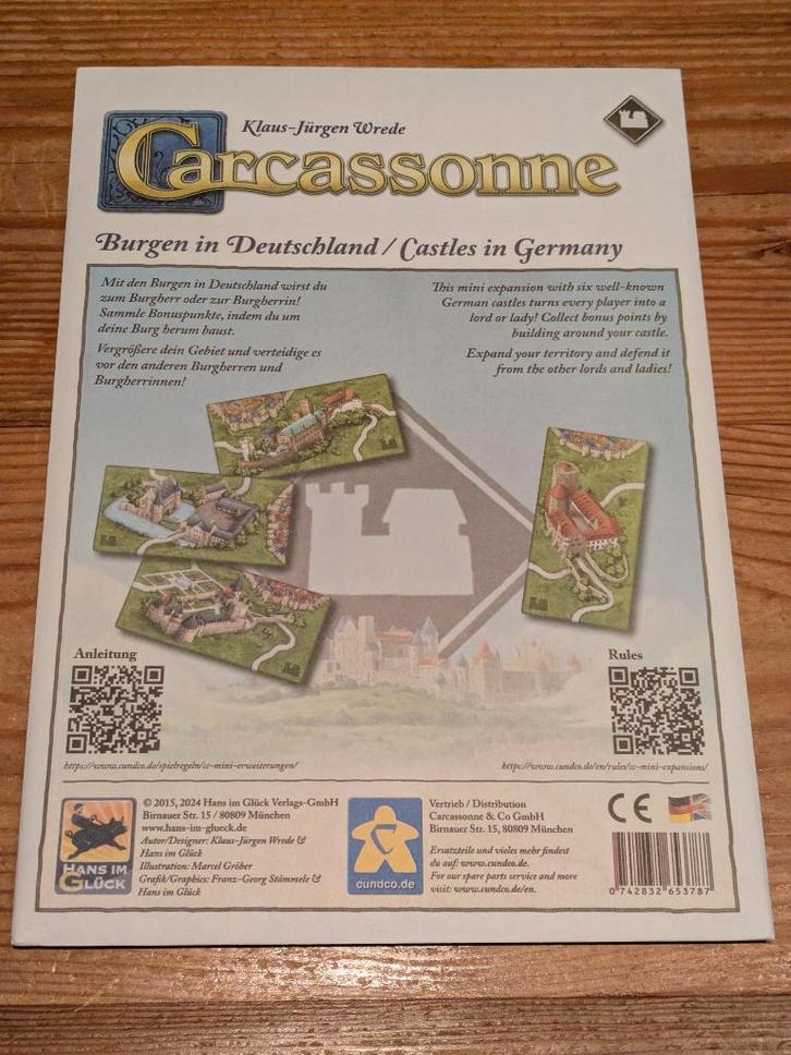 Carcassonne mini-uitbreiding 'Kastelen in Duitsland', Hobby en Vrije tijd, Gezelschapsspellen | Bordspellen, Nieuw, Een of twee spelers