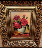 Antiek  olieverfschilderijtje op houten paneel, Ophalen of Verzenden